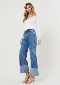 Sweet Dreams Wide Leg Cuff Jeans