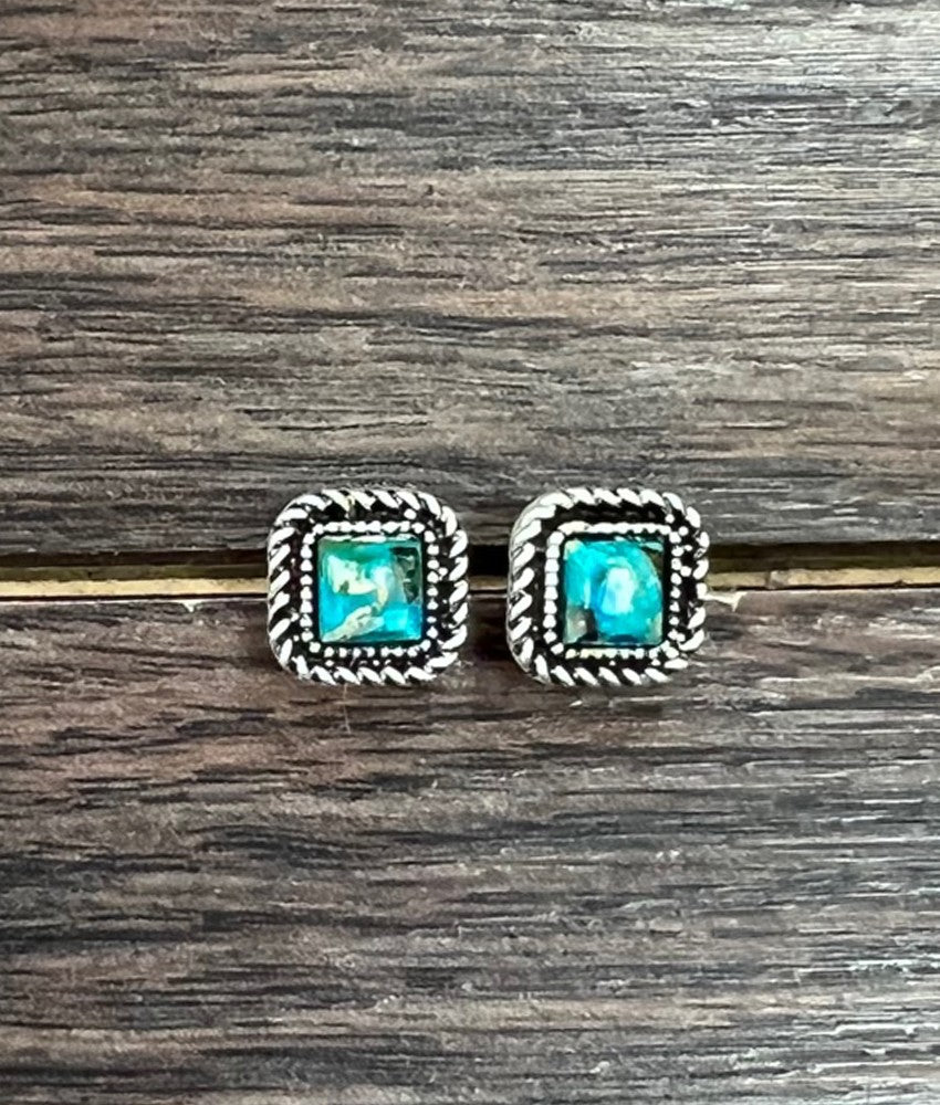 Square Turquoise Earrings