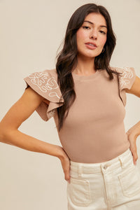 The Kaley Blouse - Taupe