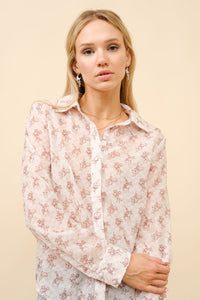 Chiffon Western Print Blouse