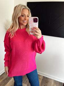 The Marley Sweater - Hot Pink