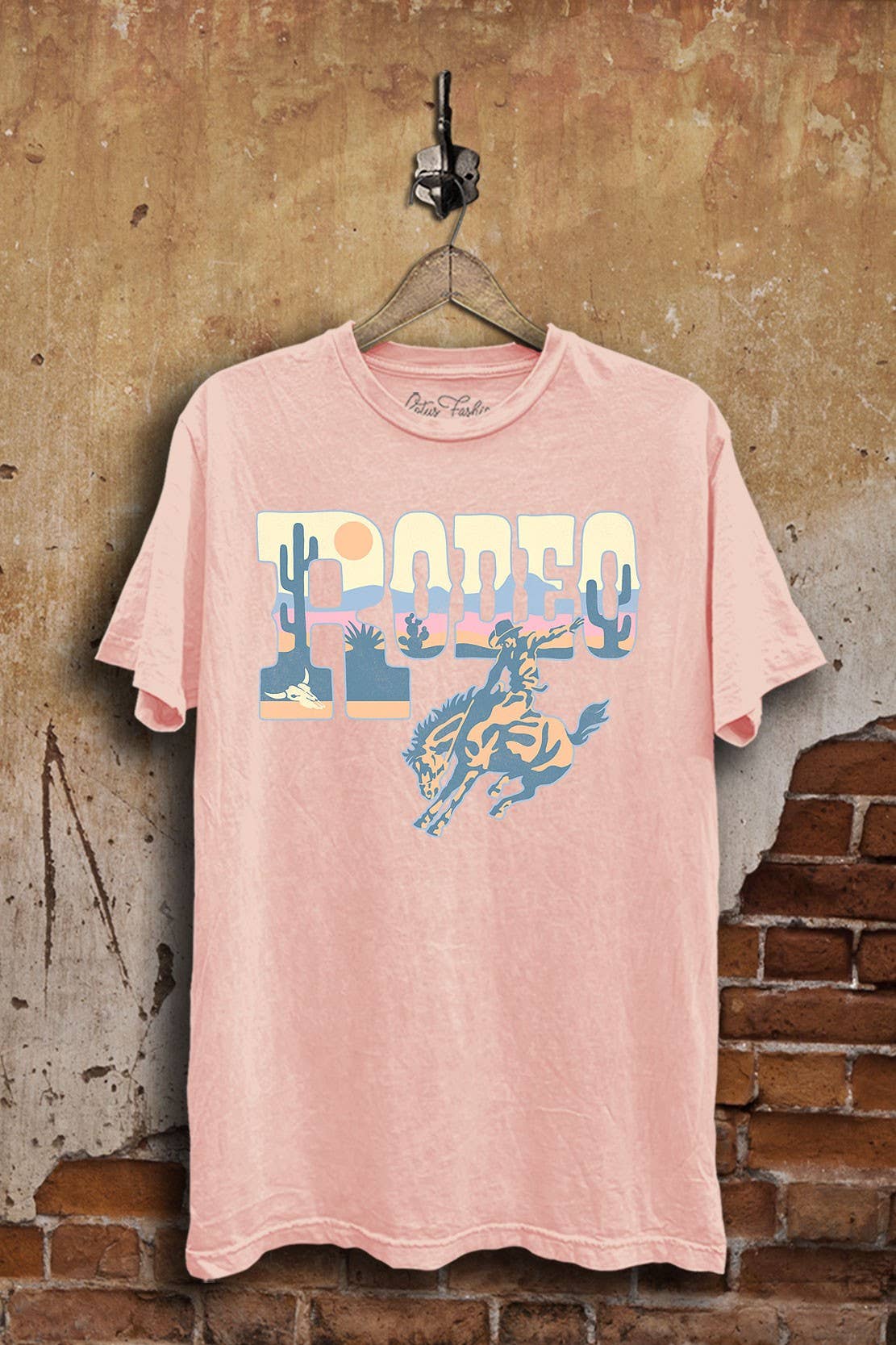 Rodeo Tee: Pink Mineral Wash