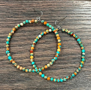 Colorful Navajo Earrings Hoops
