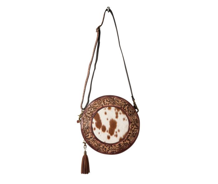 Classic Country Hand-Tooled Round Bag