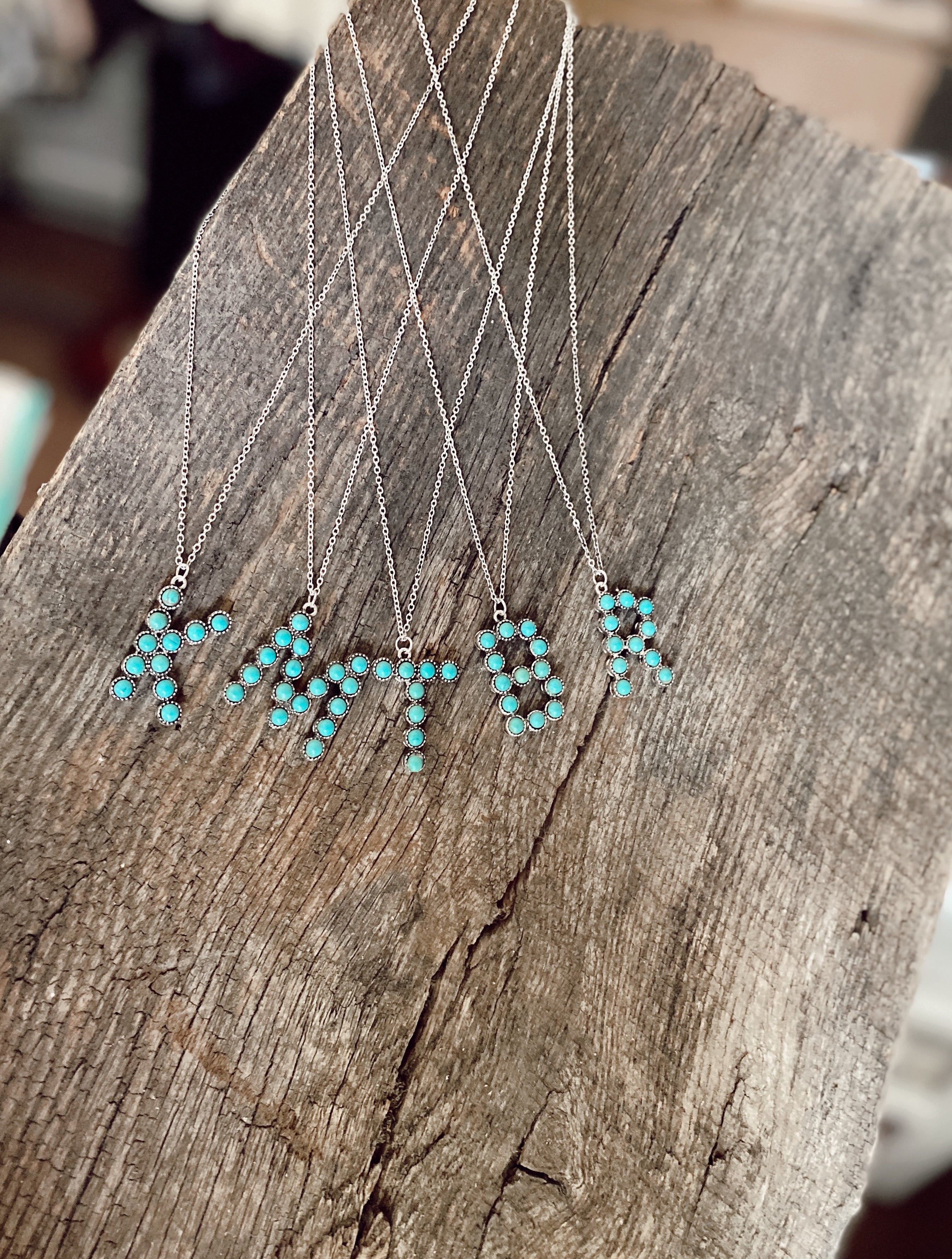Turquoise Letter Necklace